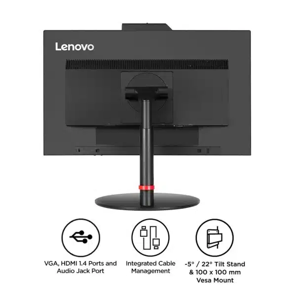 مانیتور استوک لنوو مدل Lenovo ThinkVision T22v-10 (22 اینچ دارای اسپیکر و وب کم)